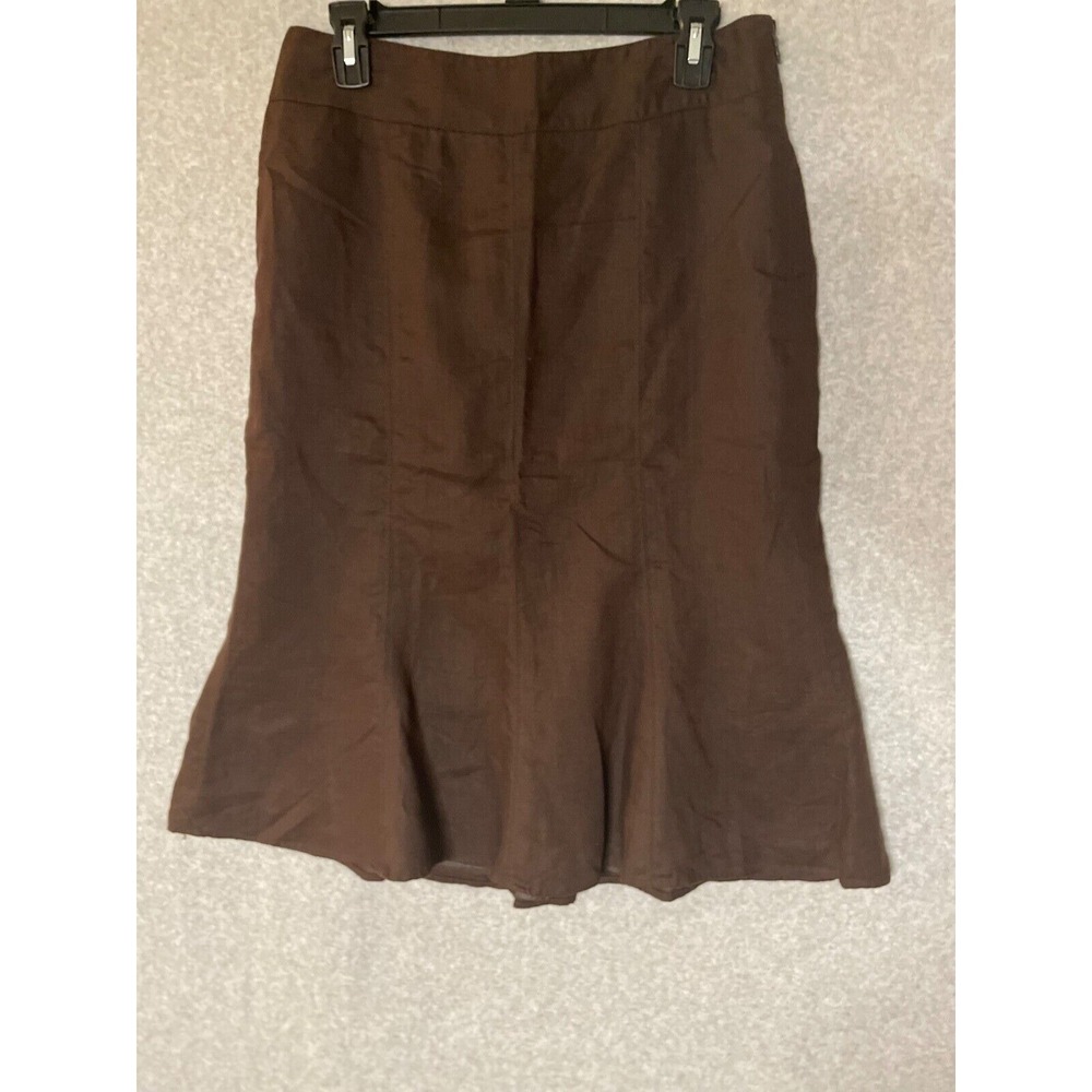 Ann Taylor Trumpet Skirt Size 6 Brown Side Zip MIdi